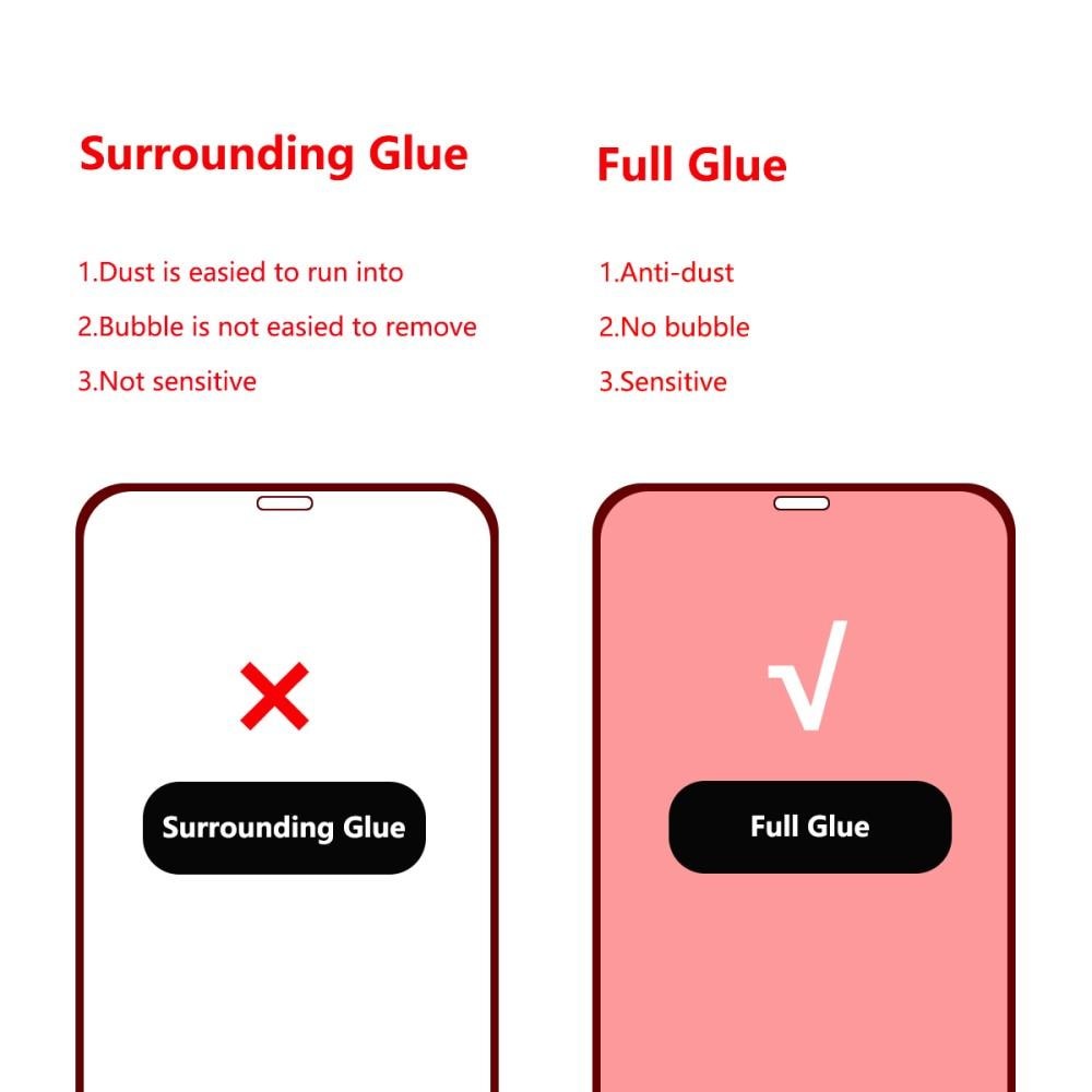 Full Glue Tempered Glass iPhone 12/12 Pro Zwart