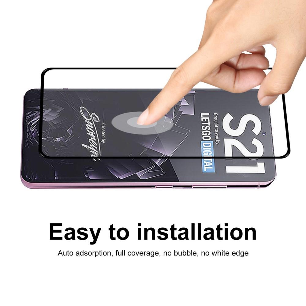 Full Glue Tempered Glass Samsung Galaxy S21 Zwart