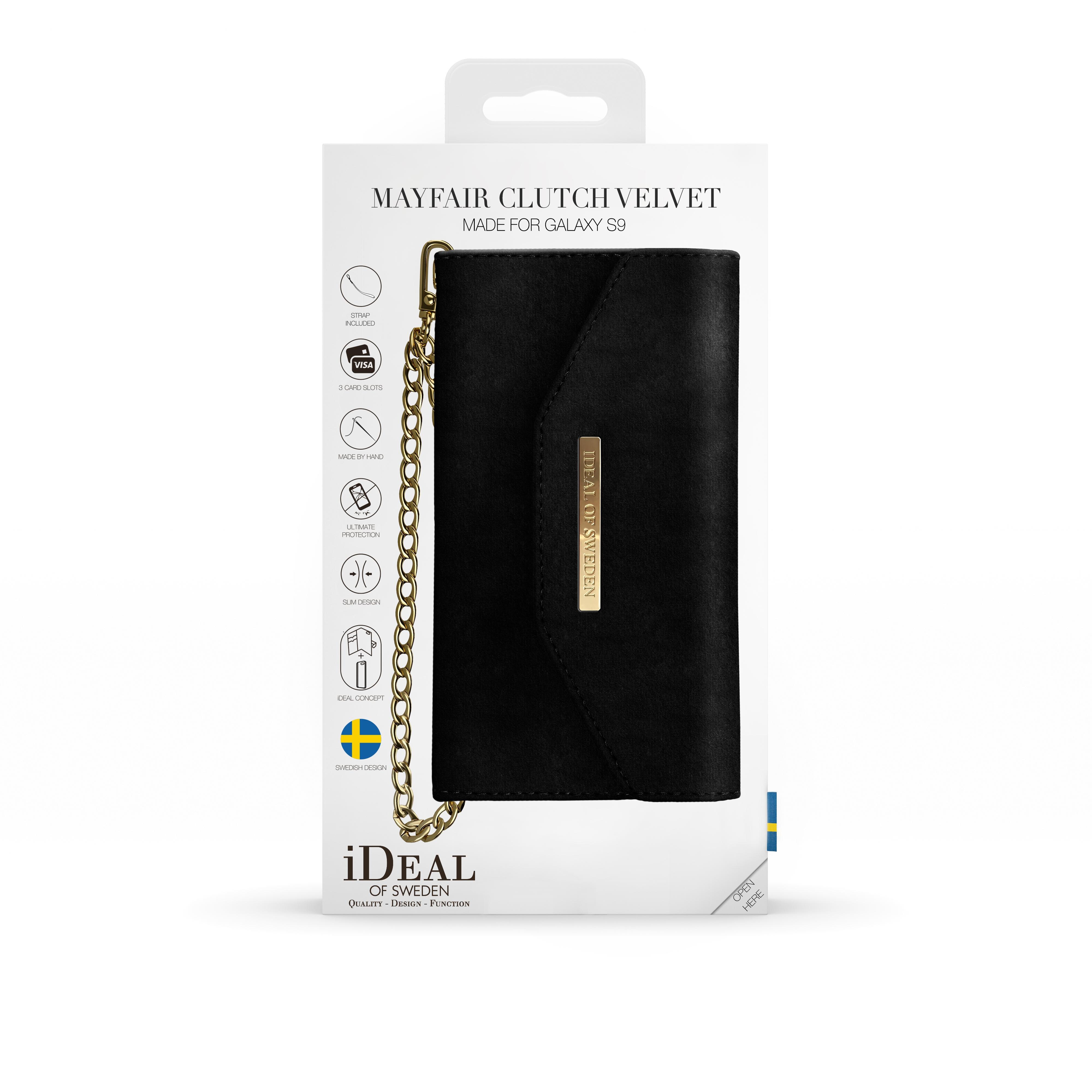 Mayfair Clutch Velvet Samsung Galaxy S9 Zwart