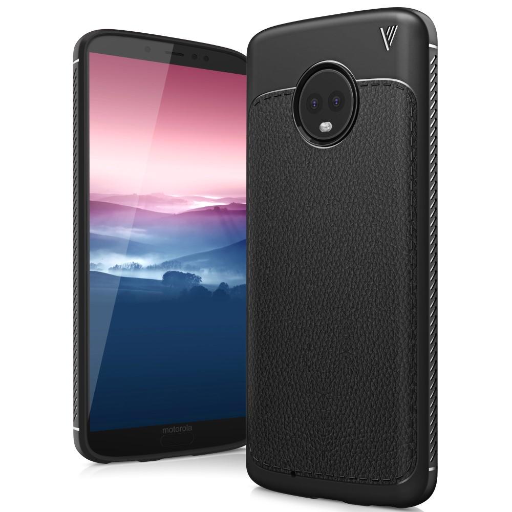 Gentry Series Leather TPU Case Motorola Moto G6 Zwart