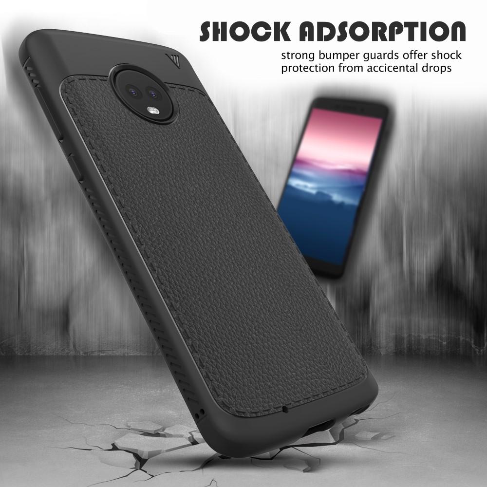 Gentry Series Leather TPU Case Motorola Moto G6 Zwart