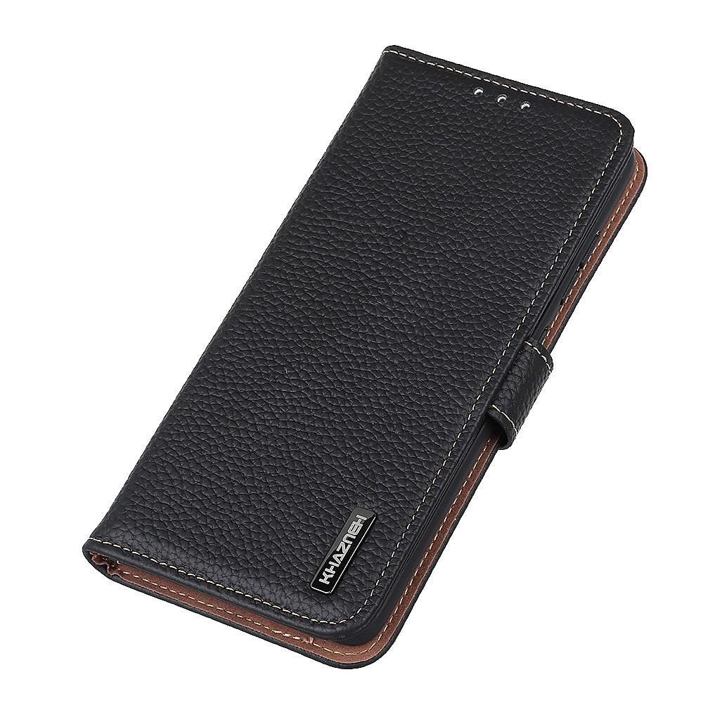 Real Leather Wallet Samsung Galaxy A52 5G Zwart