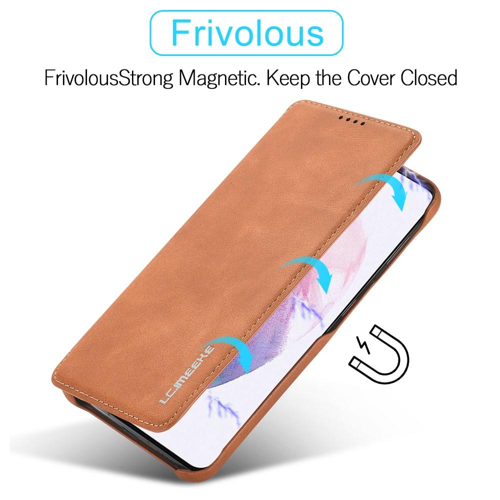 Slim Bookcover hoesje Samsung Galaxy S21 Cognac