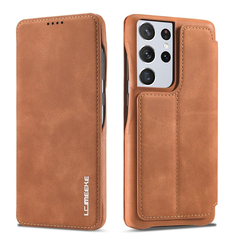 Slim Bookcover hoesje Samsung Galaxy S21 Ultra Cognac