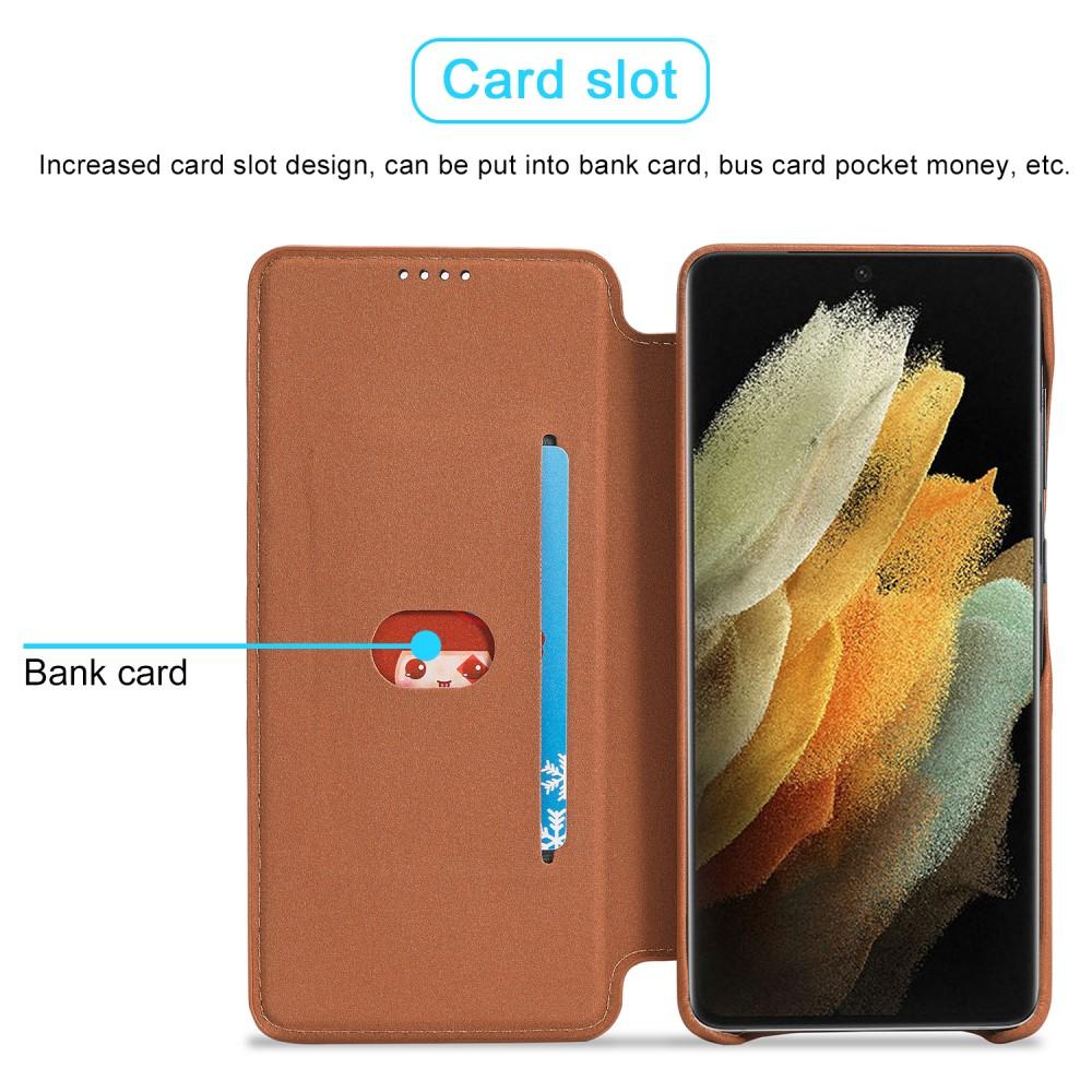 Slim Bookcover hoesje Samsung Galaxy S21 Ultra Cognac