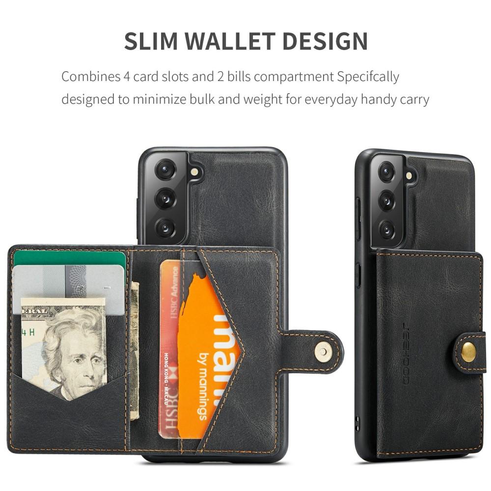 Samsung Galaxy S21 Magnetic Wallet Card Case Zwart