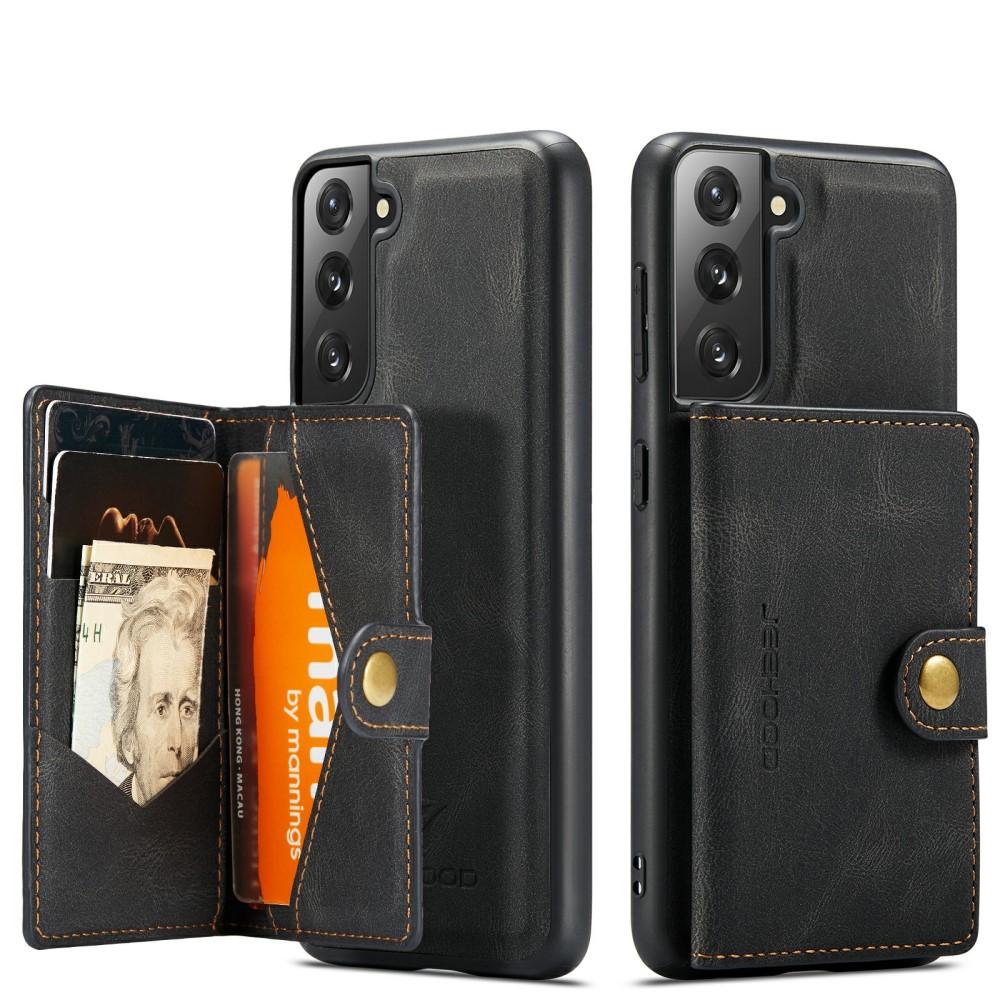 Samsung Galaxy S21 Magnetic Wallet Card Case Zwart