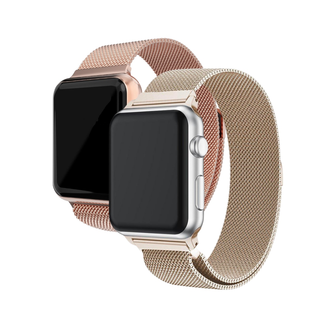 Apple Watch 42mm Kit Milanese bandje champagne goud & roségoud