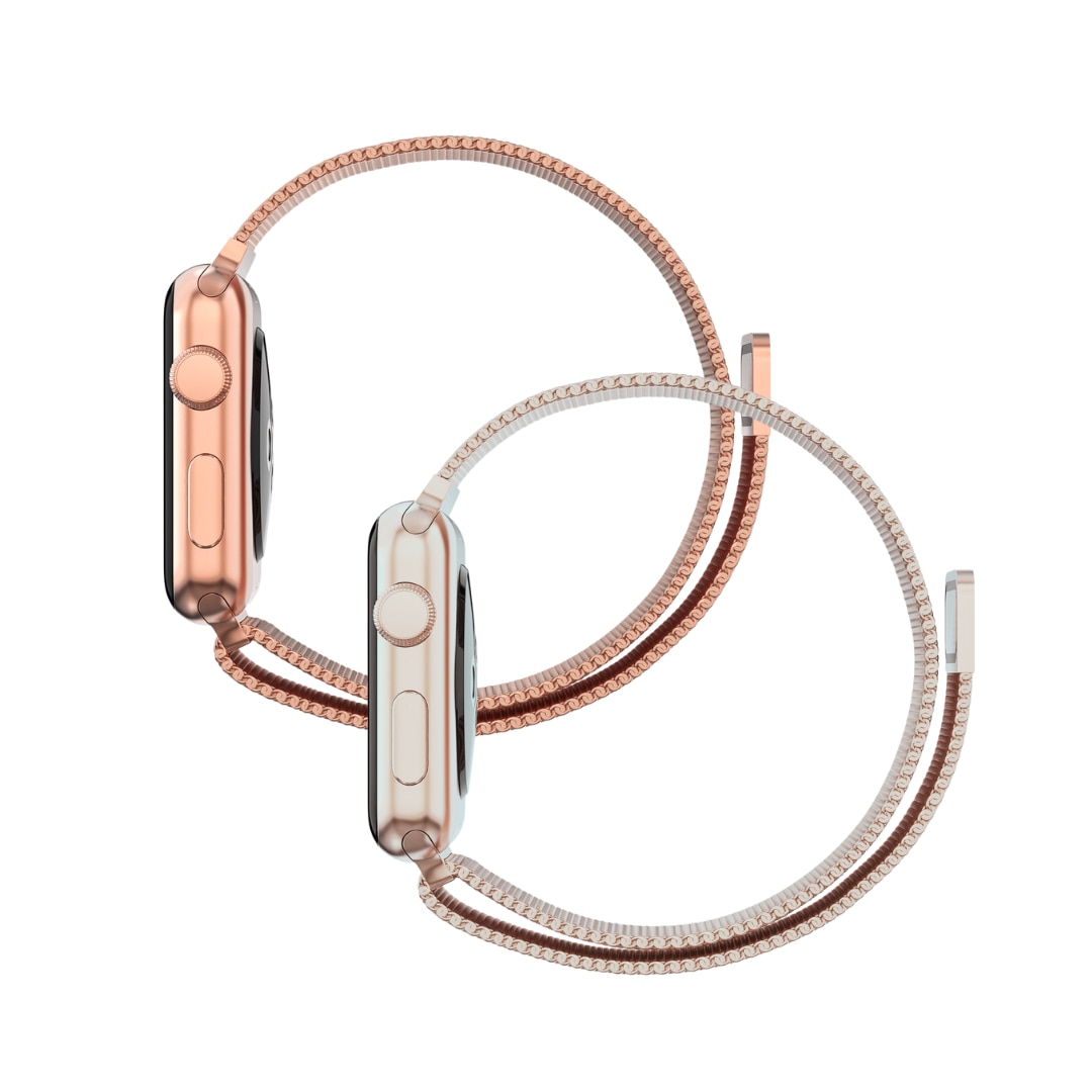 Apple Watch SE 40mm Kit Milanese bandje champagne goud & roségoud