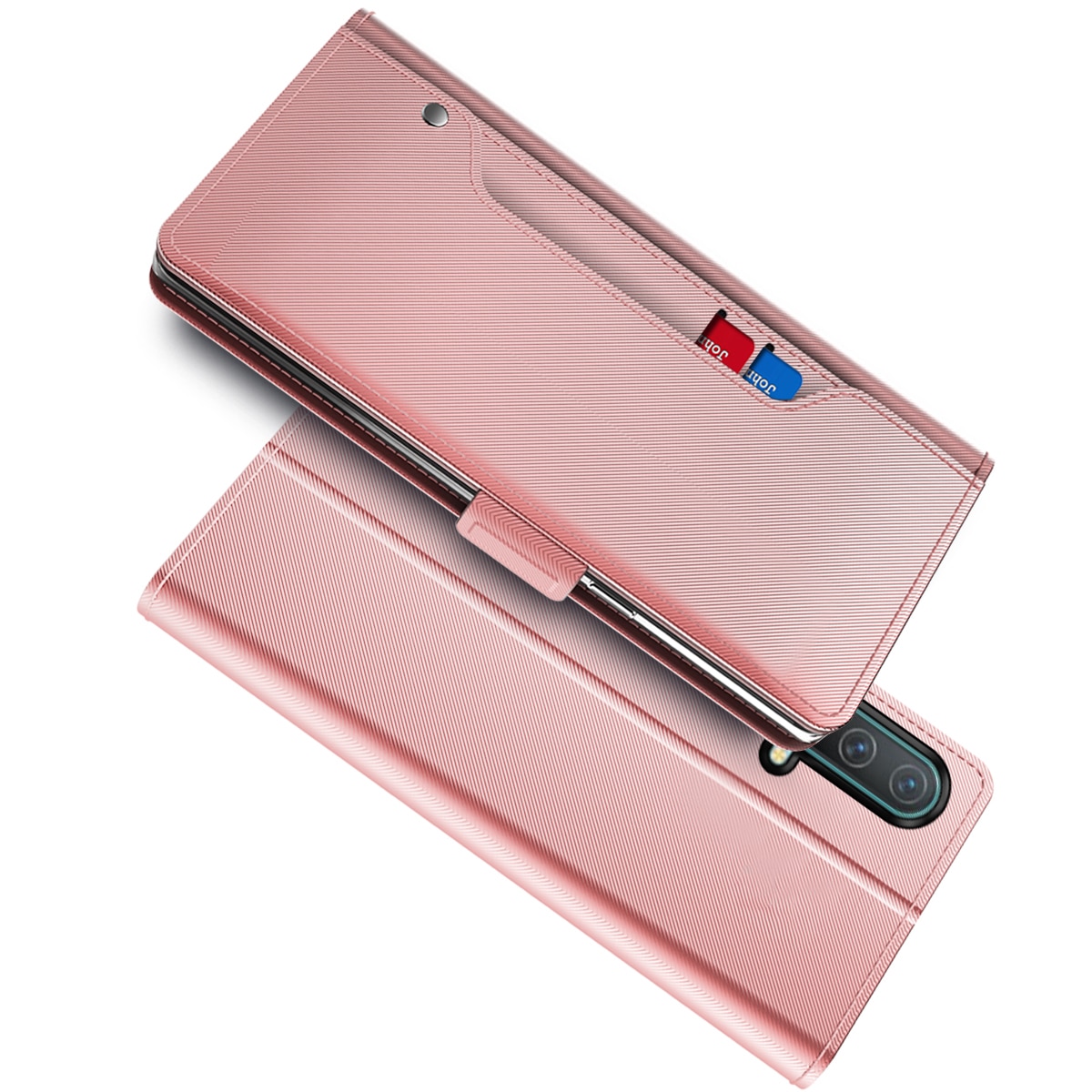 OnePlus Nord CE 5G Bookcover Hoesje met Spiegel Roze goud