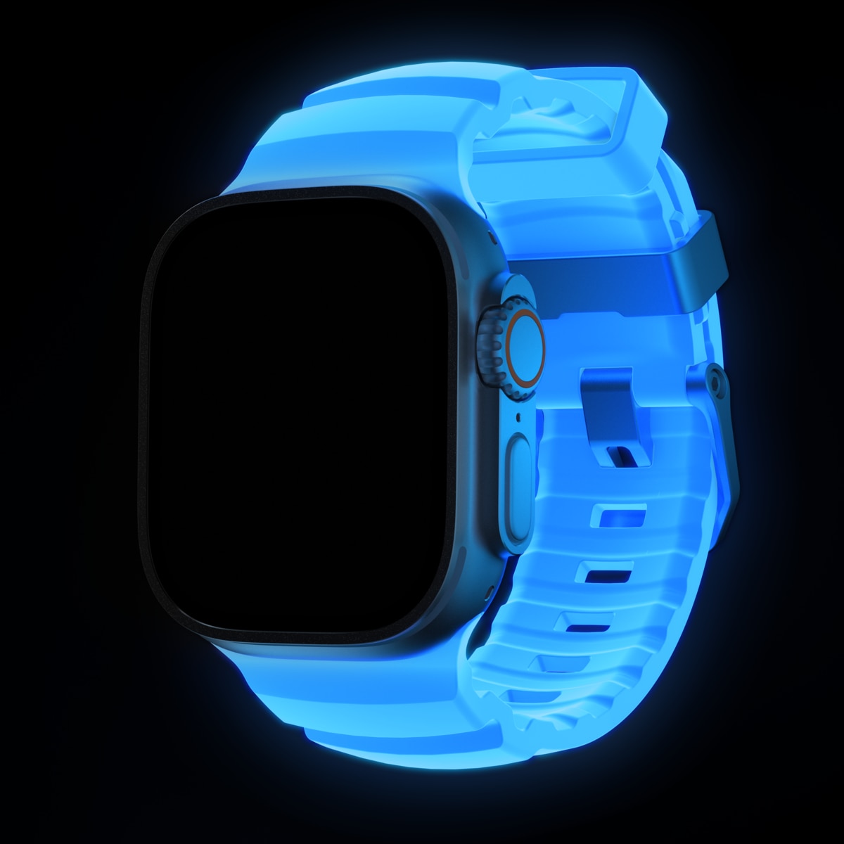 Rocky Point Band Apple Watch Series 9 45mm Icy Blue Glow (Natural Hardware) - Limited edition