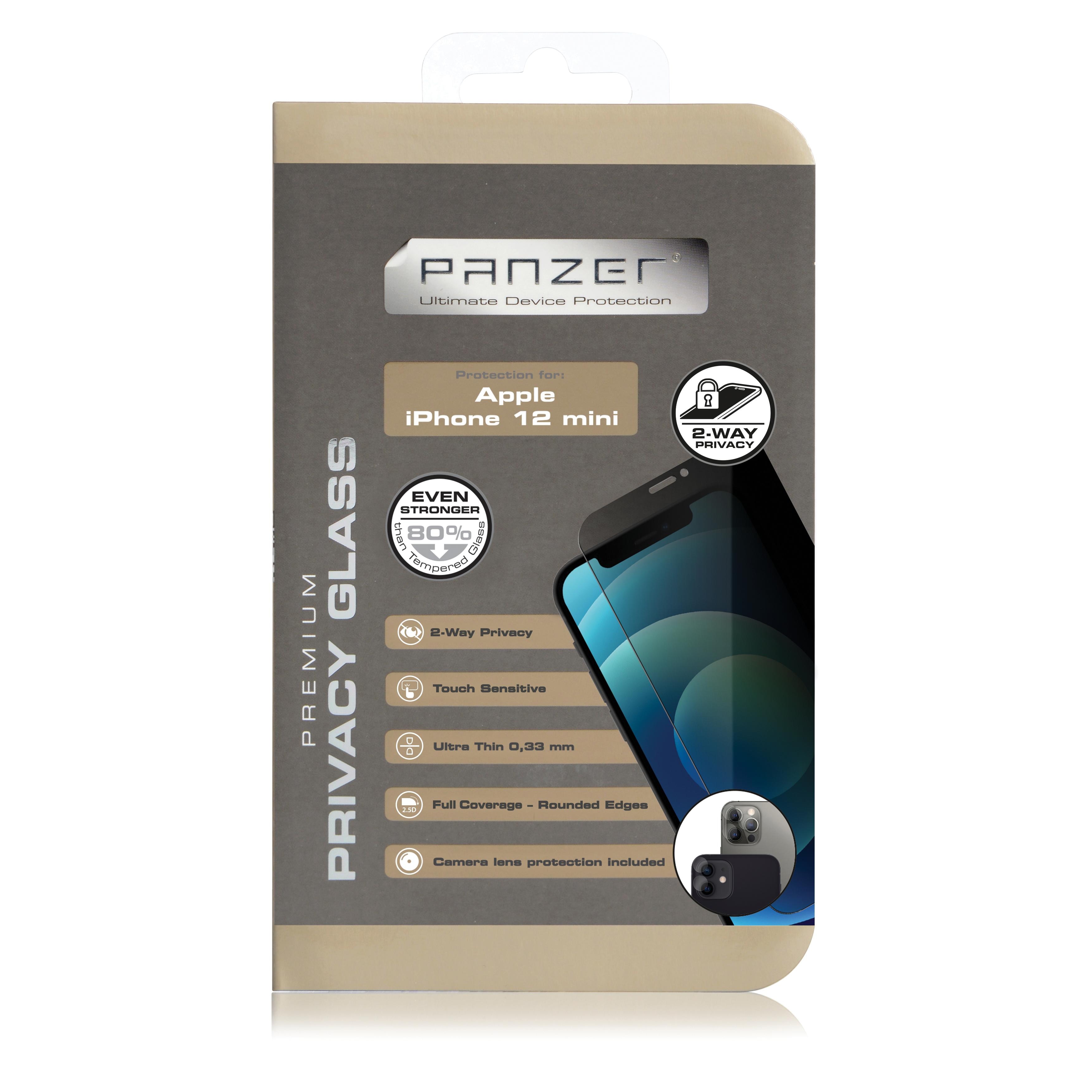 Full-Fit Privacy Glass iPhone 12 Mini Zwart