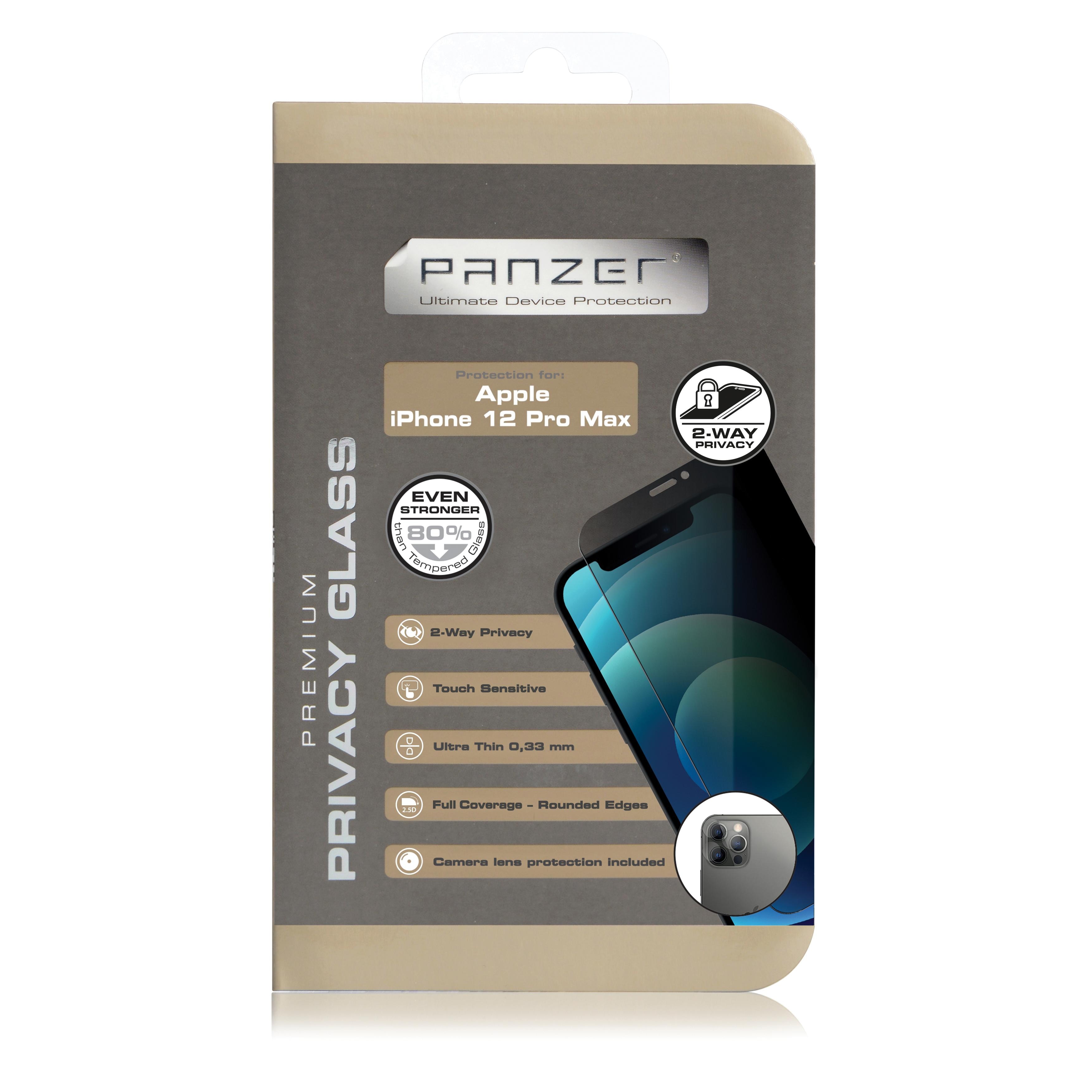 Full-Fit Privacy Glass iPhone 12 Pro Max Zwart