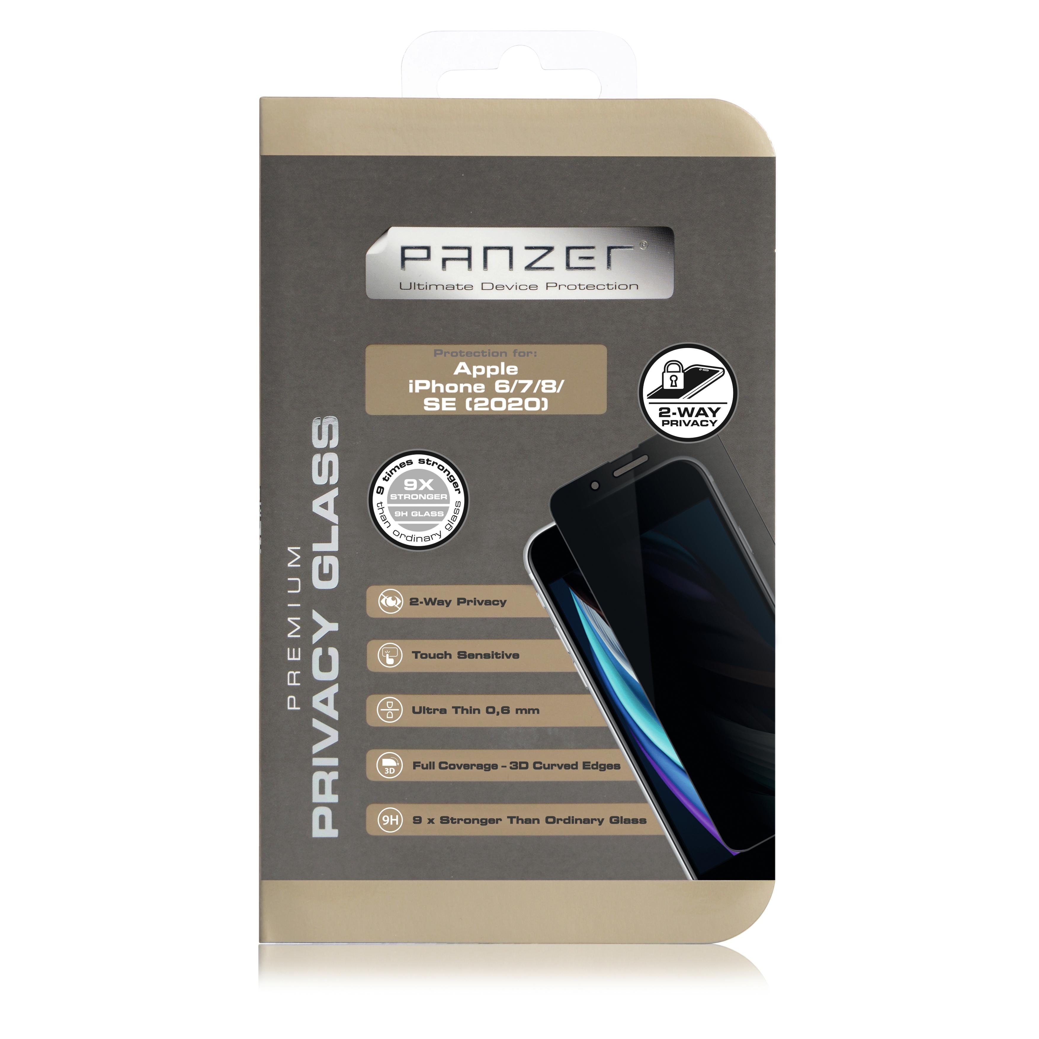 Full-Fit Privacy Glass iPhone 7/8/SE Zwart