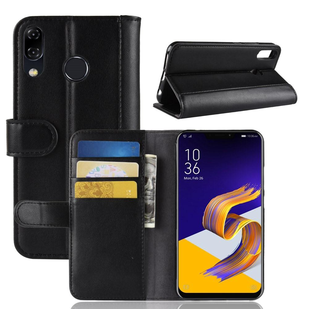 Asus ZenFone 5/5Z Echt lederen hoesje Zwart