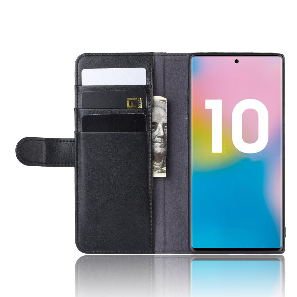 Samsung Galaxy Note 10 Plus Echt lederen hoesje Zwart