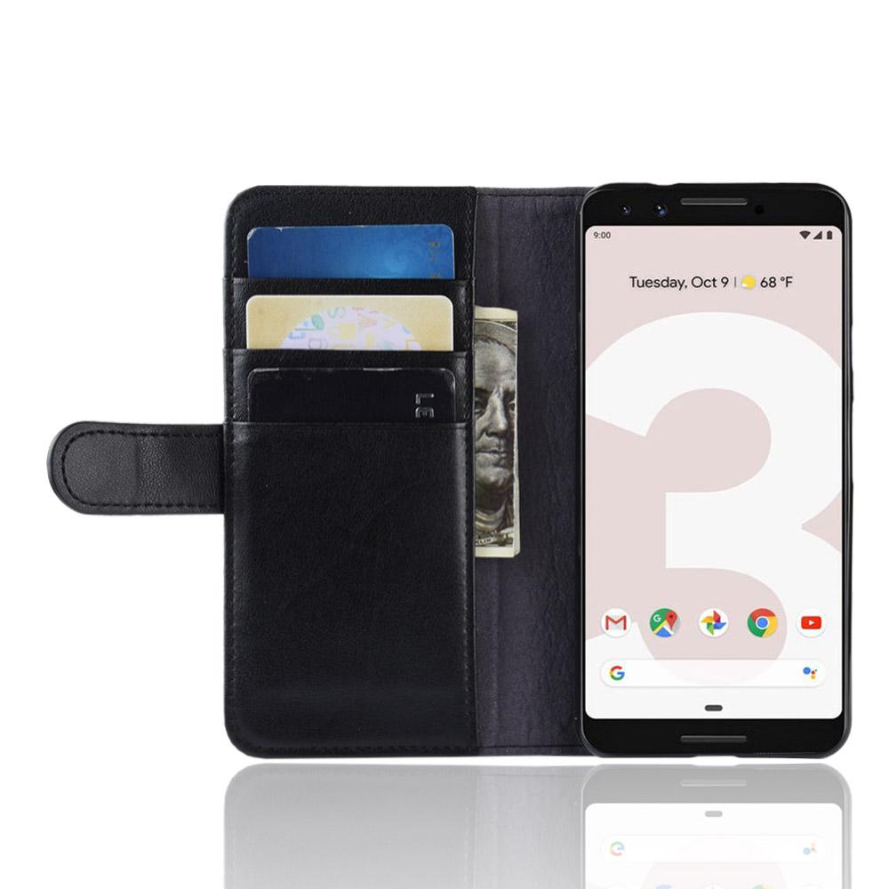 Google Pixel 3a Echt lederen hoesje Zwart