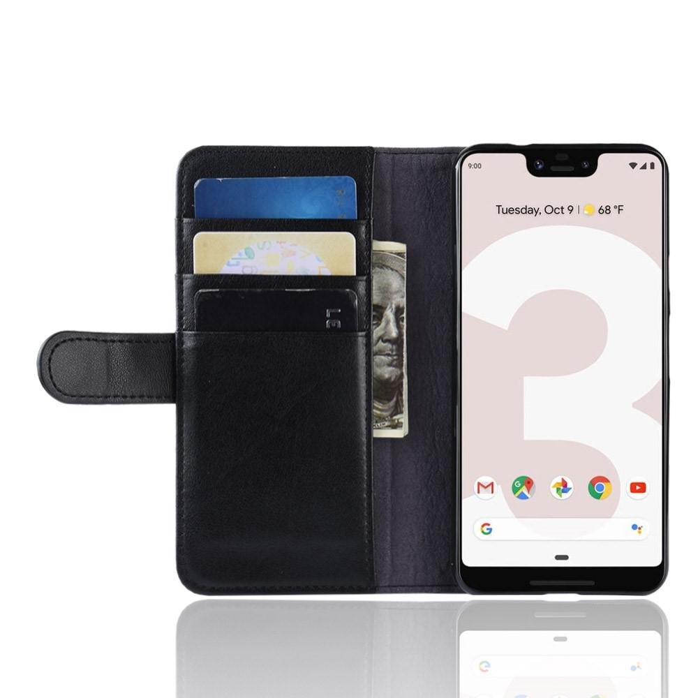 Google Pixel 3a XL Echt lederen hoesje Zwart