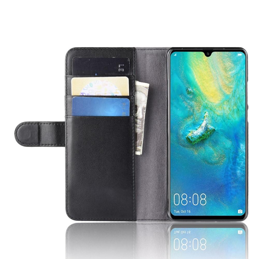 Huawei P30 Pro Echt lederen hoesje Zwart