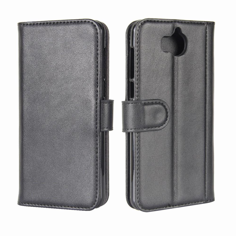 Huawei Y6 2017 Echt lederen hoesje Zwart