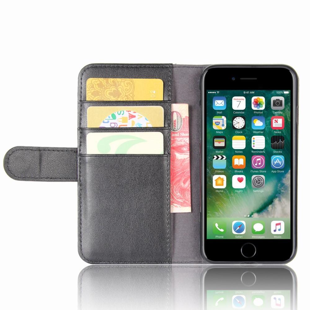 iPhone 7/8/SE Echt lederen hoesje Zwart