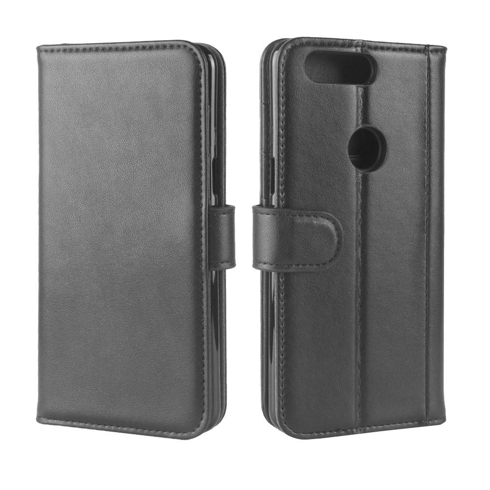  OnePlus 5T Echt lederen hoesje Zwart