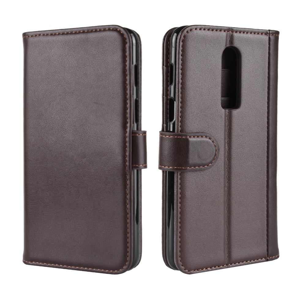  OnePlus 6 Echt lederen hoesje Bruin