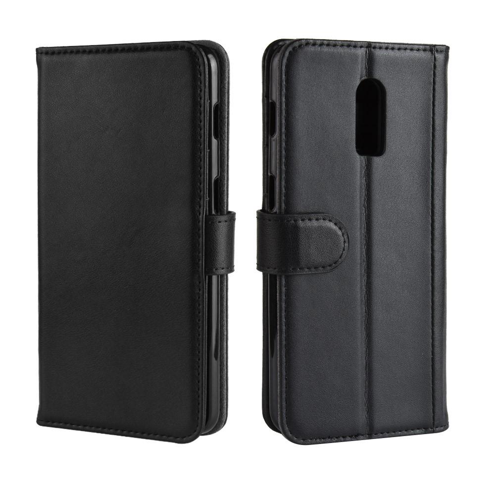  OnePlus 6T Echt lederen hoesje Zwart