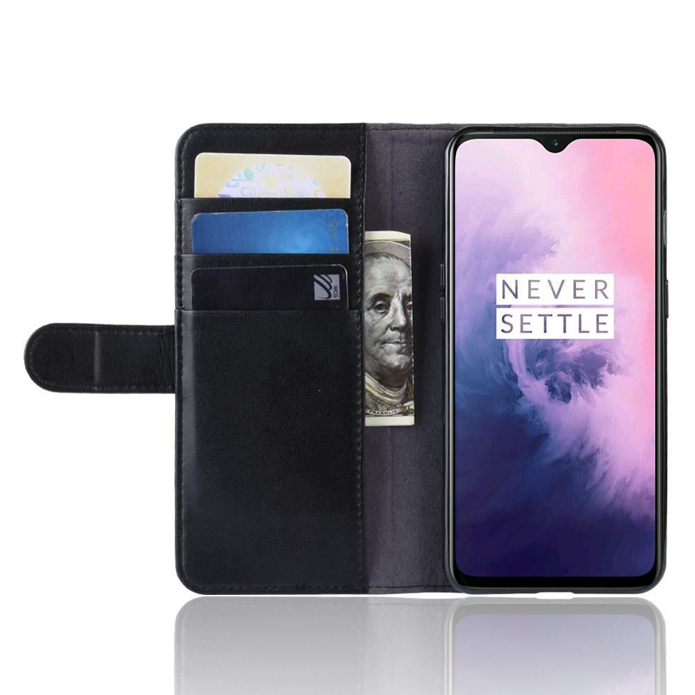 OnePlus 7 Echt lederen hoesje Zwart