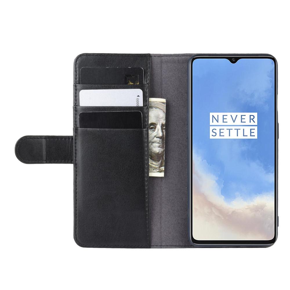  OnePlus 7T Echt lederen hoesje Zwart