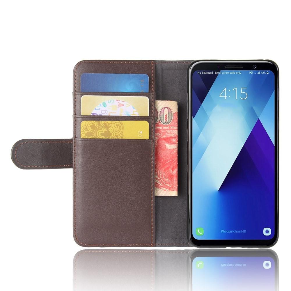 Samsung Galaxy A8 2018 Echt lederen hoesje Bruin