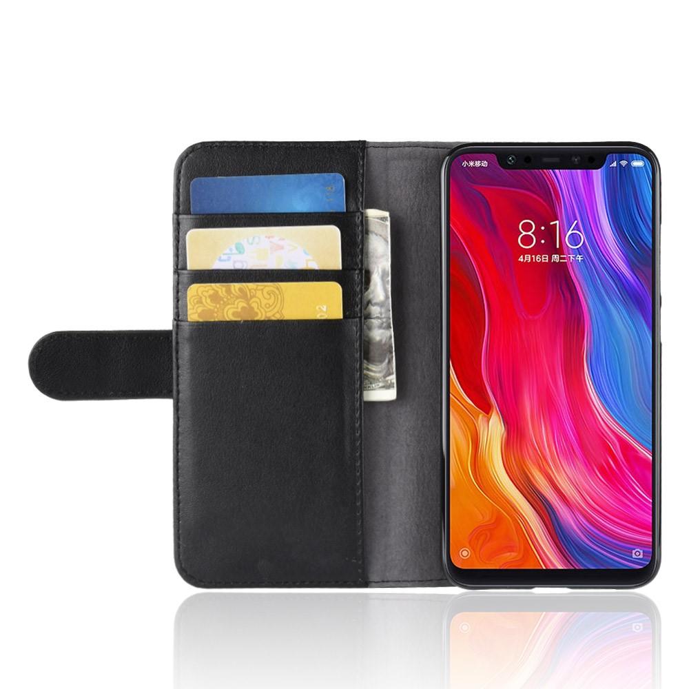 Xiaomi Mi 8 Echt lederen hoesje Zwart