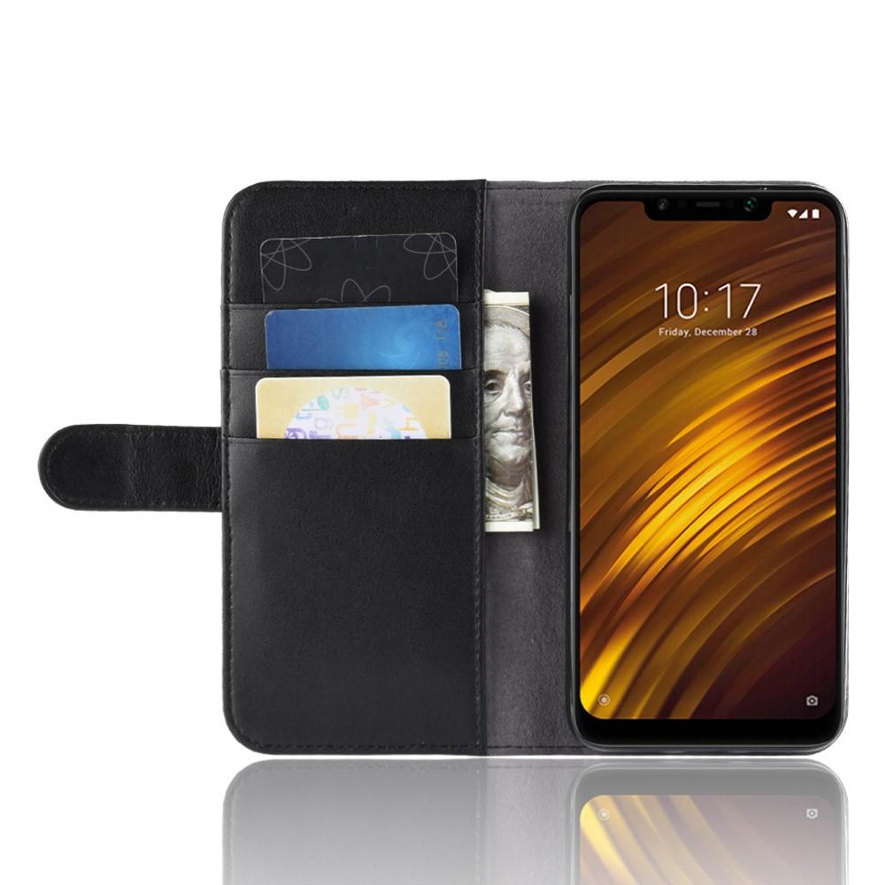 Xiaomi Pocophone F1 Echt lederen hoesje Zwart