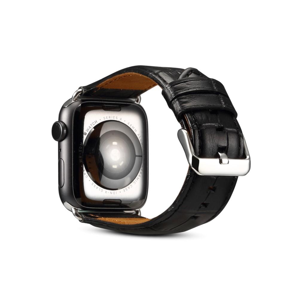 Apple Watch 45mm Series 8 Armband Krokodil zwart