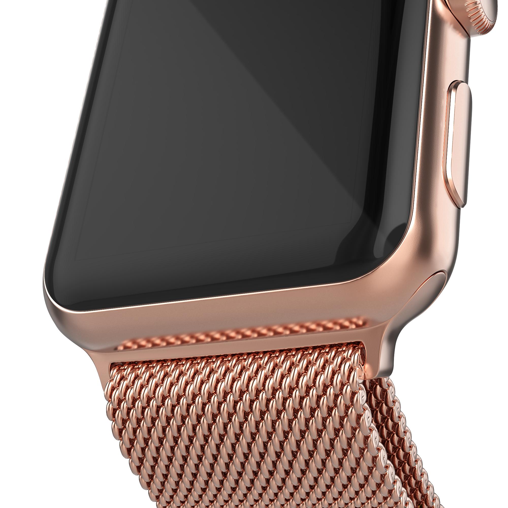 Apple Watch 45mm Series 9 Milanese bandje roségoud