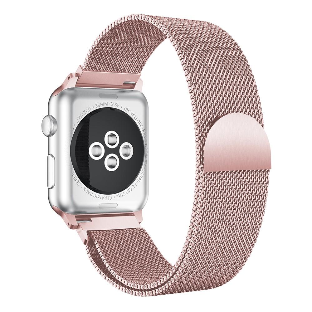 Apple Watch Series 8 45mm Milanese bandje Roze goud