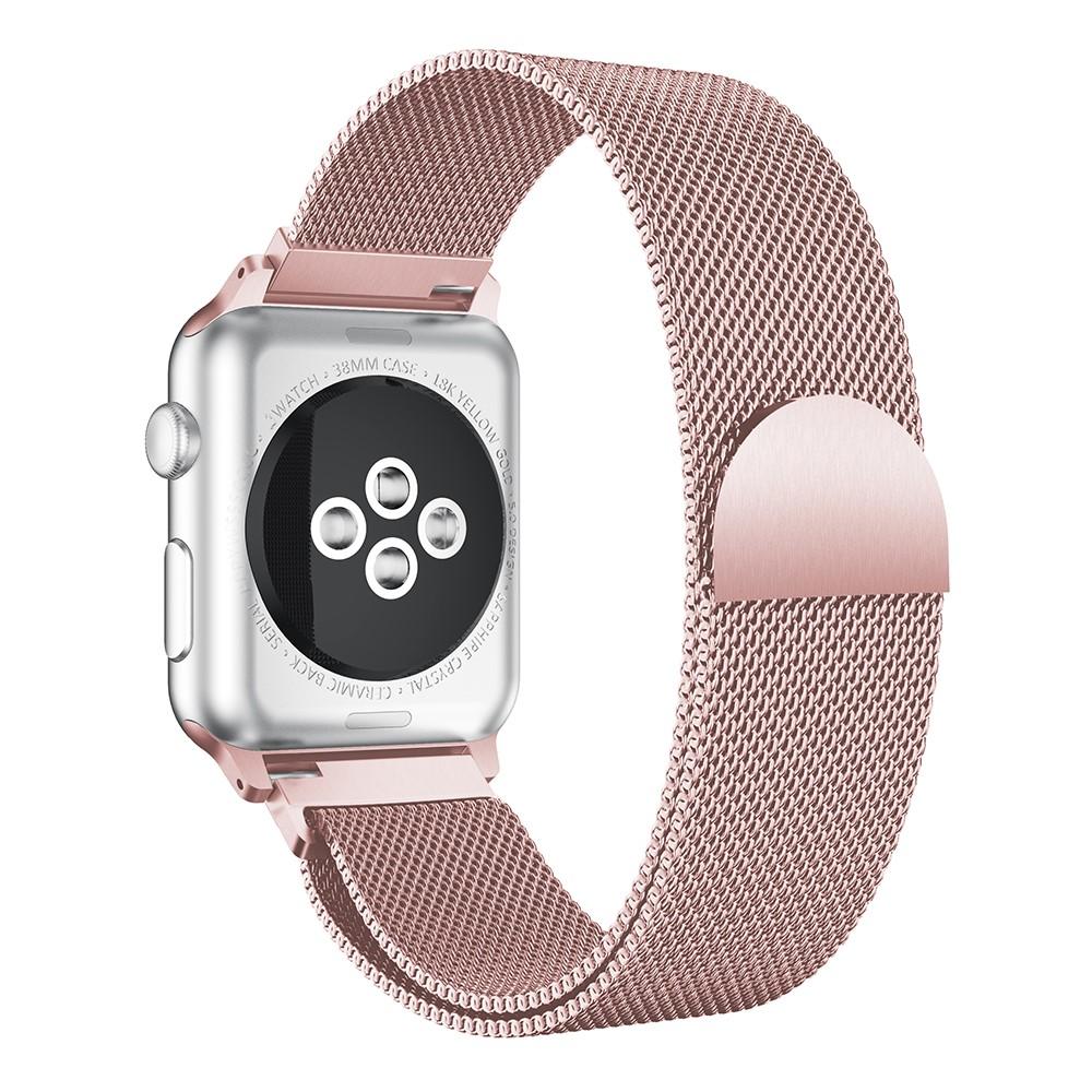 Apple Watch Ultra 49mm Milanese bandje Roze goud