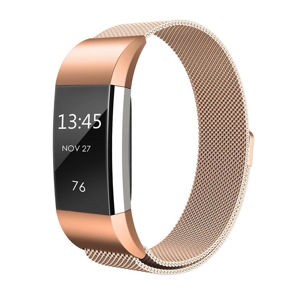 Fitbit Charge 2 Milanese bandje Rosé goud