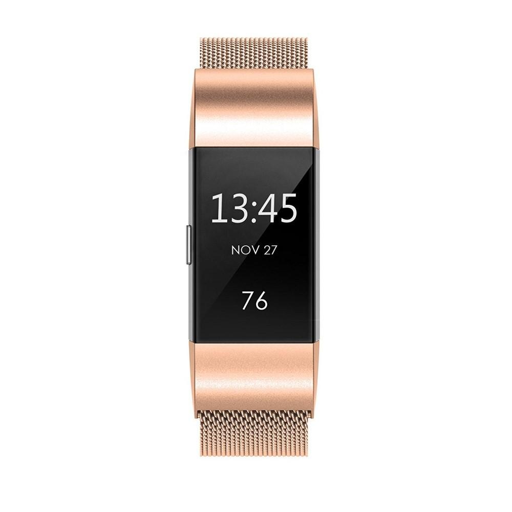 Fitbit Charge 2 Milanese bandje Rosé goud