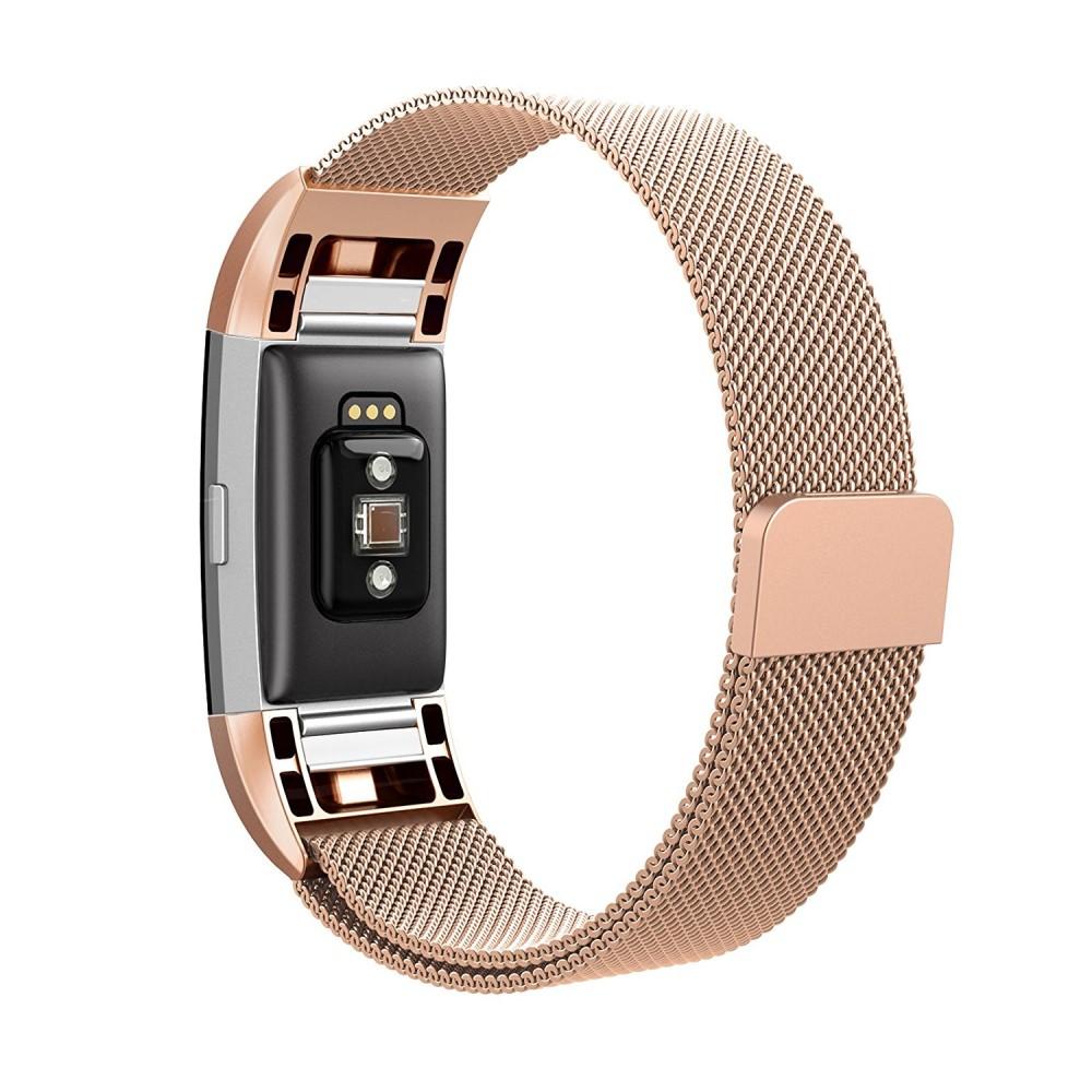 Fitbit Charge 2 Milanese bandje Rosé goud