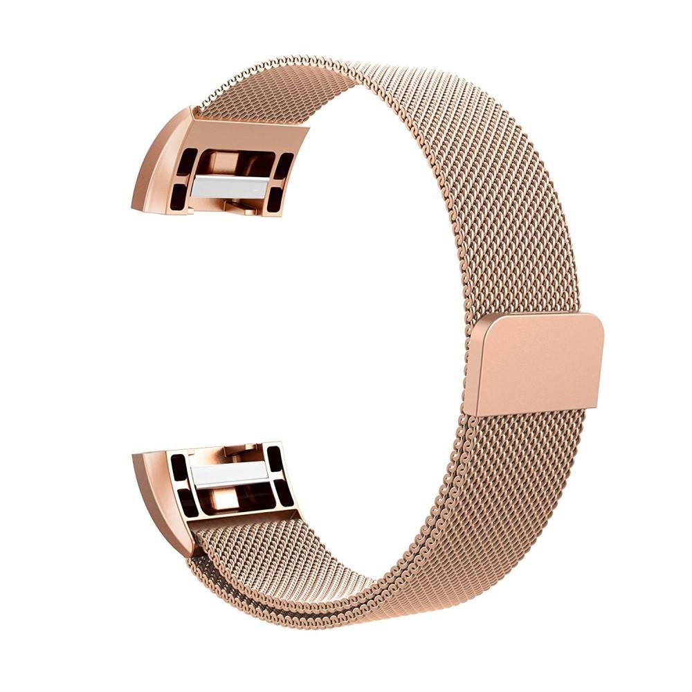 Fitbit Charge 2 Milanese bandje Rosé goud