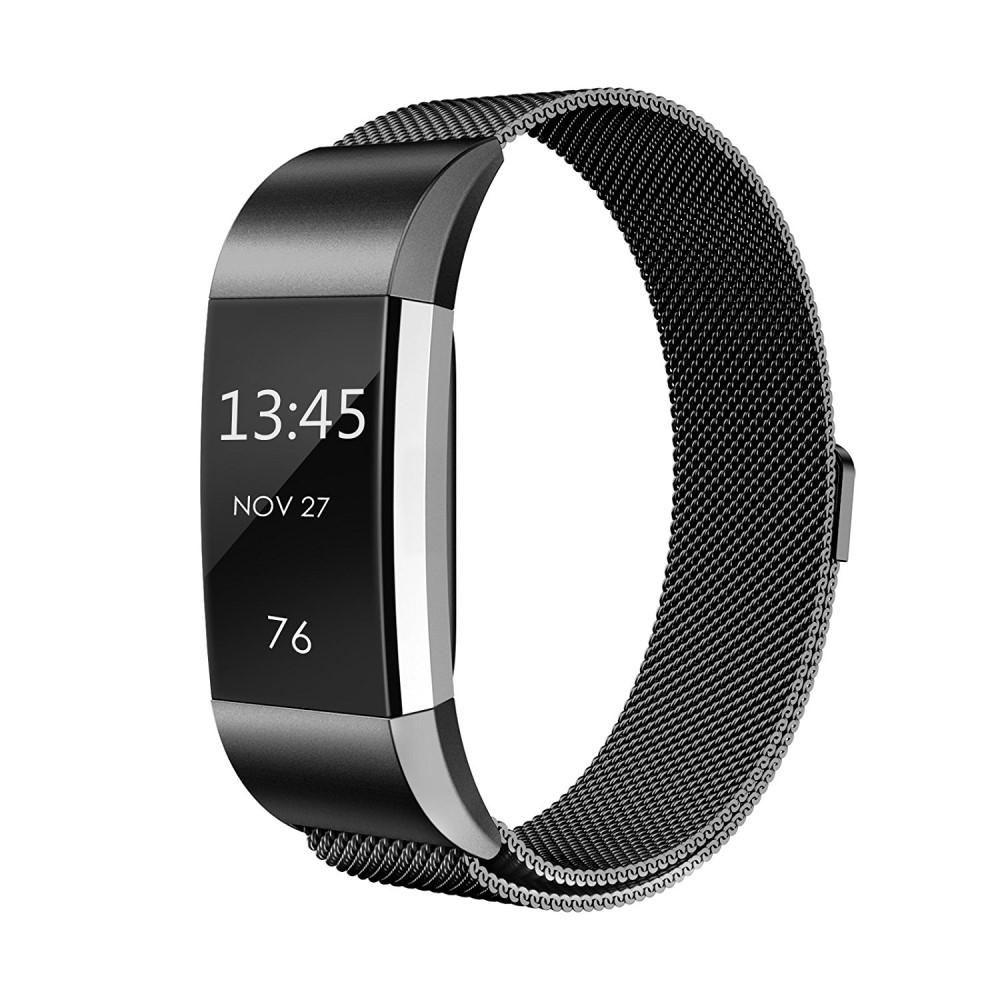 Fitbit Charge 2 Milanese bandje Zwart