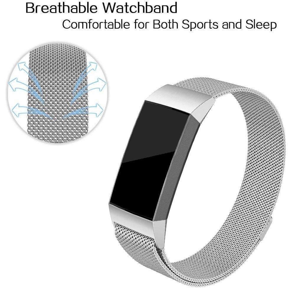 Fitbit Charge 3/4 Milanese bandje Zilver