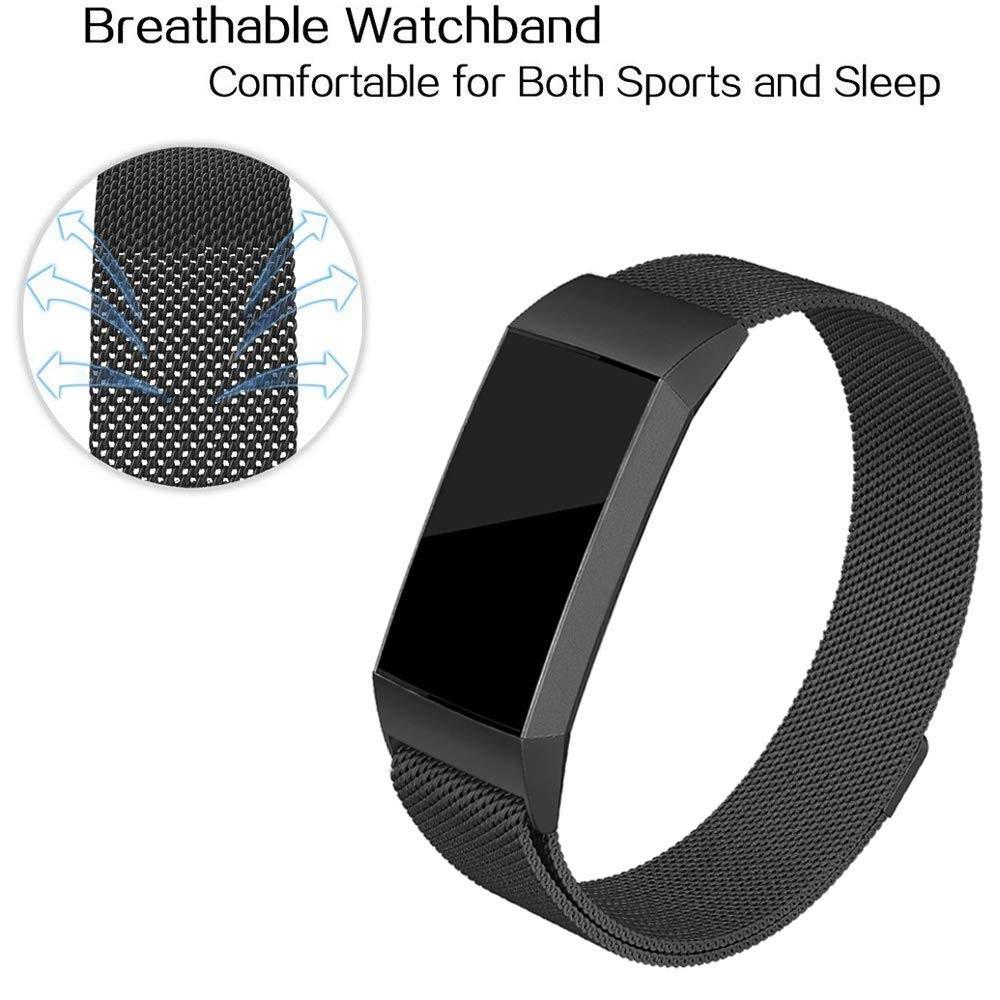 Fitbit Charge 3/Charge 4 Milanese bandje Zwart