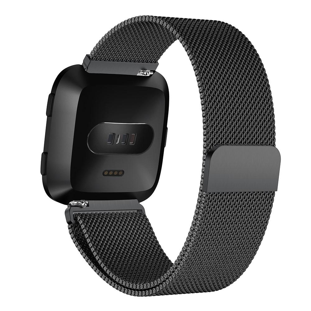 Fitbit Versa/Versa 2 Milanese bandje Zwart