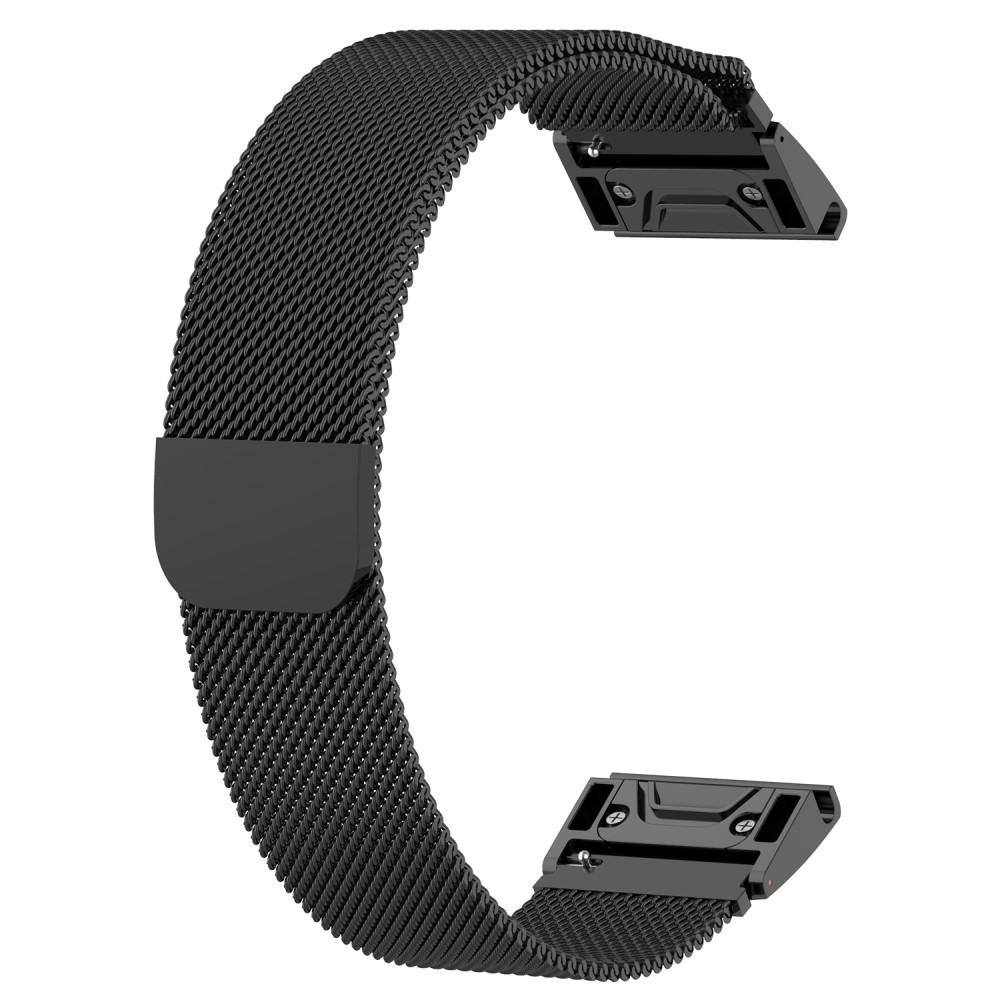 Garmin Fenix 3/3 HR/5X/5X Plus/6X/6X Pro/7X Milanese bandje Zwart