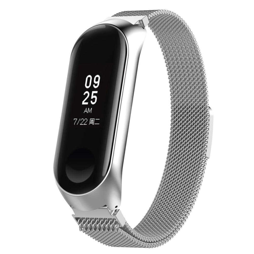 Xiaomi Mi Band 3/4 Milanese bandje Zilver