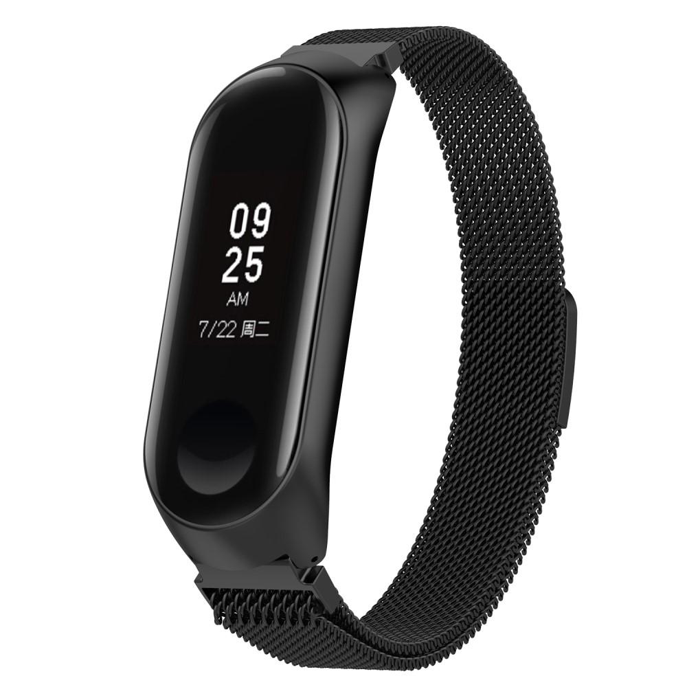 Xiaomi Mi Band 3/4 Milanese bandje Zwart