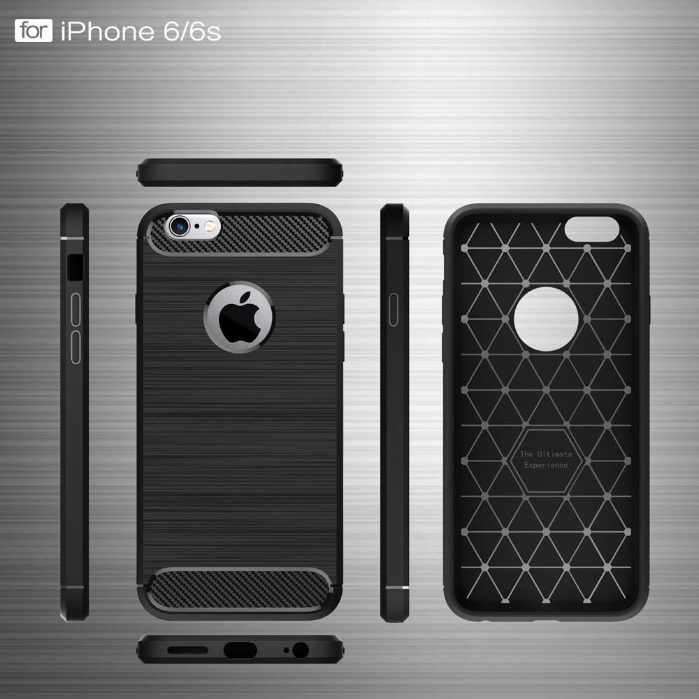 Hoesje TPU Brushed Apple iPhone 6/6S Zwart