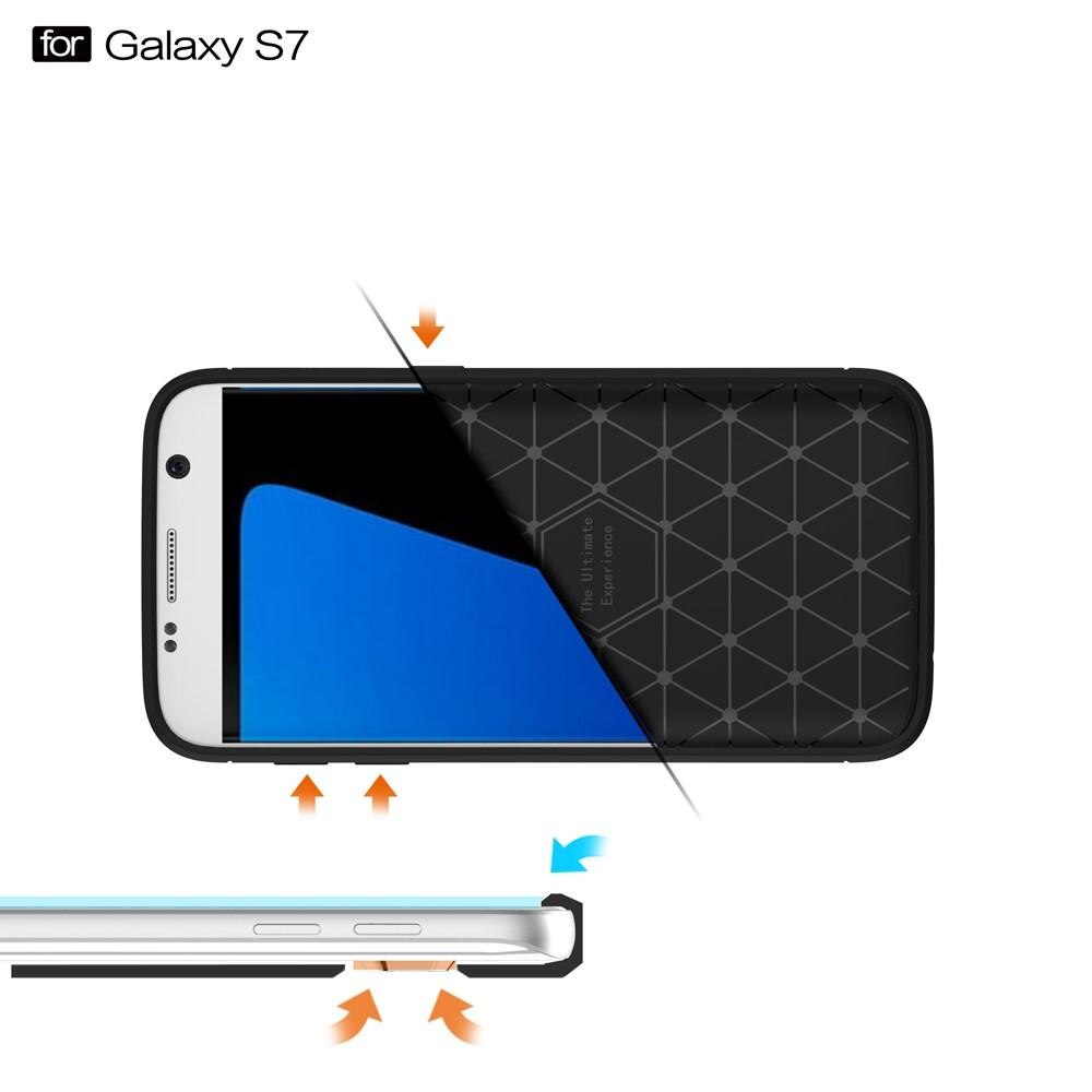 Brushed TPU Case Samsung Galaxy S7 Zwart